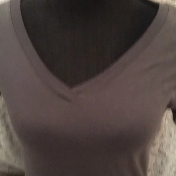 Tan Fitted V-Neck Short Sleeve T-Shirt - Picture 2 of 12